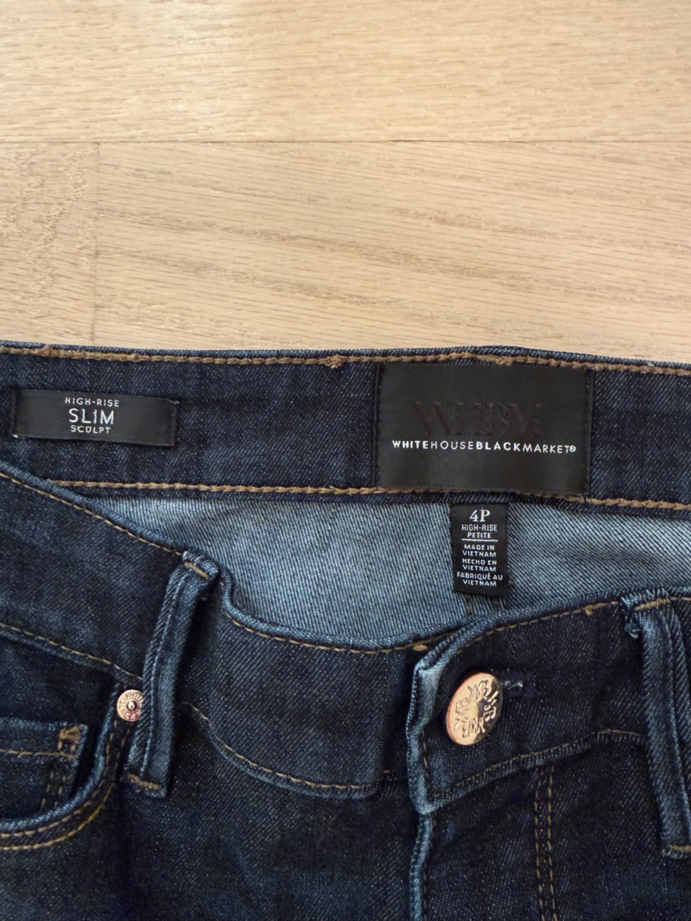White House Black Market Dark Blue Slim Sculpt Jeans 4P - Picture 2 of 3
